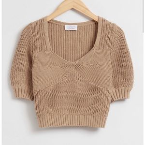 NWT & Other Stories Cropped Sweetheart Bustier Knit Top